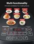 Toshiba Mini Rice Cooker, 3 Cups Uncooked Small Rice Cooker, Steamer & Warmer, With Fuzzy Logic And One-Touch Cooking, 24 Hour Delay Timer And Auto Keep Warm Feature
