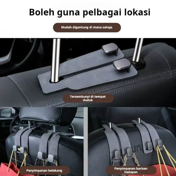 Chair back hook, Simple but practical design — bags & items are easy to hang! 🚗🛍 #CangkukTempatDuduk #KeretaKemas