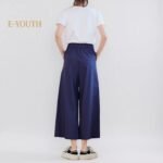 Eyouth 1062 women casual pants wide leg high waist culottes