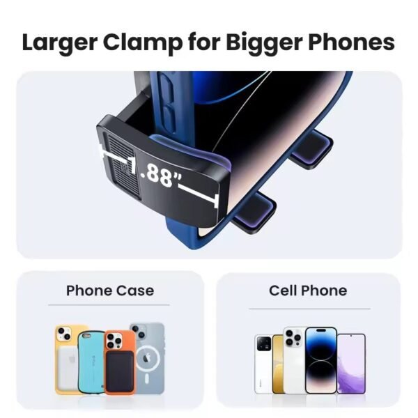 2-in-1 Car Phone Holder for Dashboard Windshield Air Vent Compatible with iPhone 1514 13 Pro Max iPhone 15 14 Plus Samsung Xiaomi