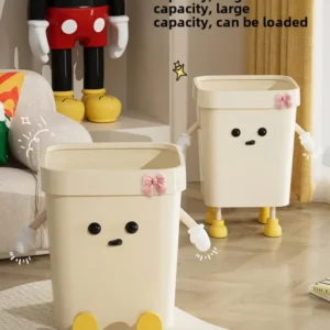 Large Size Kitchen Trash Can Creative Cute Cartoon Home Use New Model for Living Room Bedroom Bathroom High Aesthetic Value